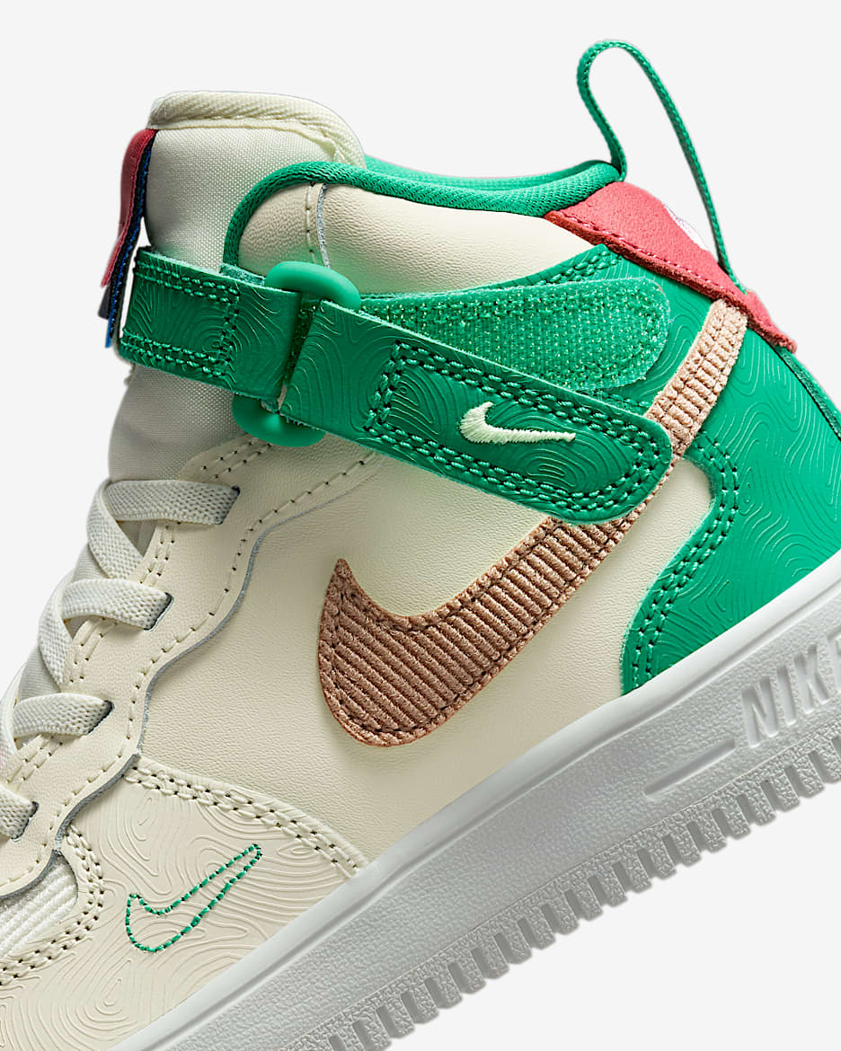 Tenis para ninos de preescolar Nike Force 1 Mid SE EasyOn